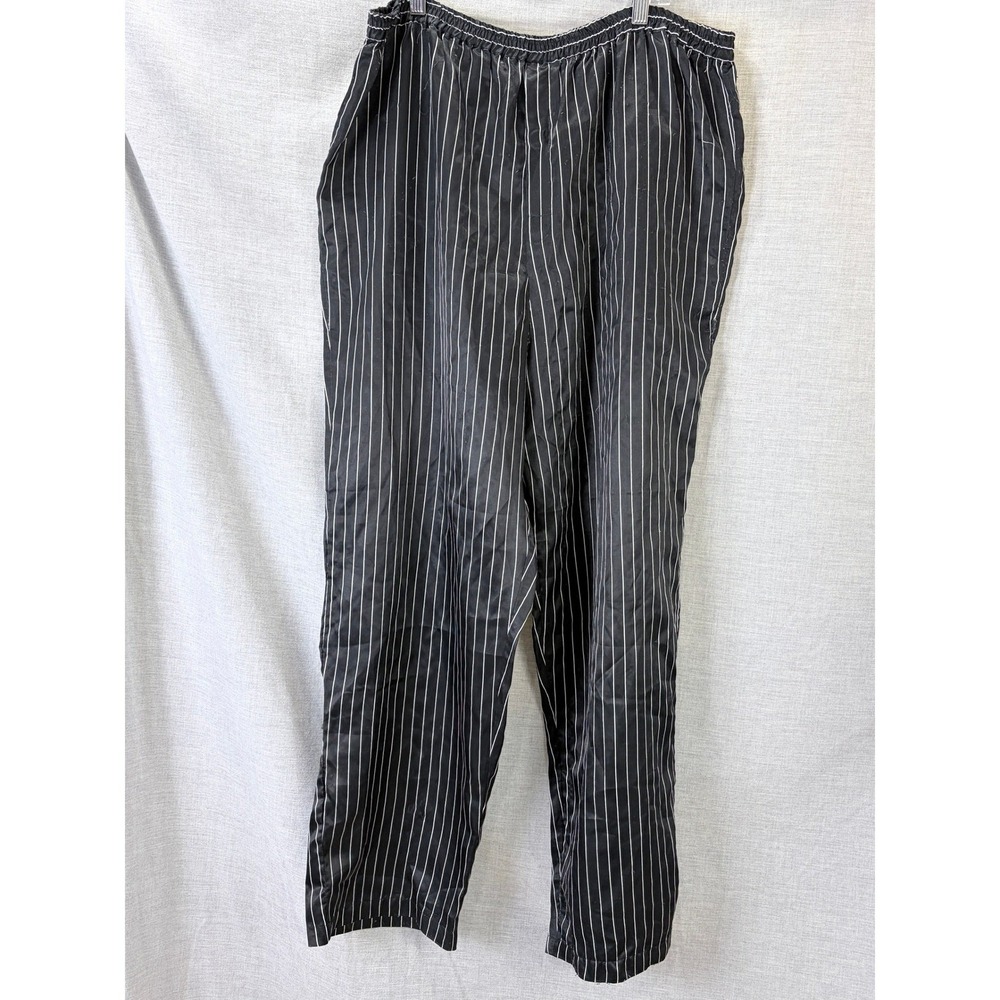 Robert Louis Silk Blend Pinstripe Pajama Lounge Pants Black Mens M